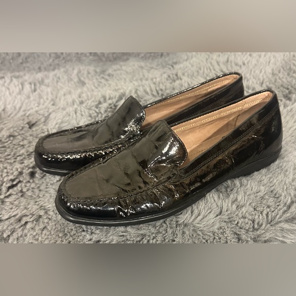 Hush Puppies - Women’s Tirana Black Shiny Leather Loafers - Size 6.5 - Picture 6 of 7